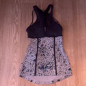 lululemon athletica Dark Blue Mesh Racerback Tank with Geometric Print